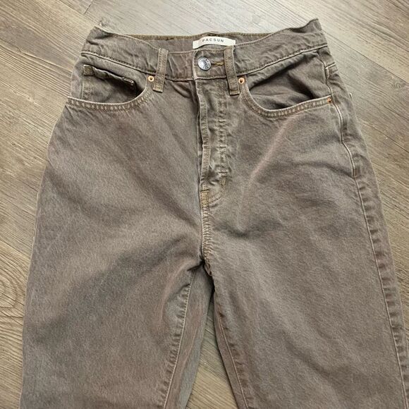 PacSun Dad Jean Brown Retro 24” Straight Leg High Rise - Picture 2 of 9